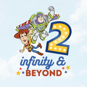 ZWEI Infinity und Jenseits PNG, Kinder Geburtstag Schnittdateien, Charakter Geburtstag PNG, PNG Sublimation, Geburtstag PNG, Unendlich & Jenseits PNG