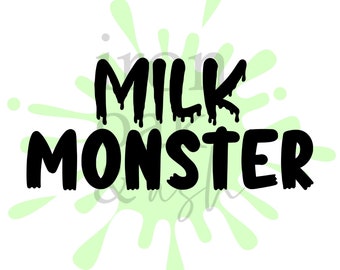 Milk Monster Halloween SVG, PNG, Cricut Cut File (Digital Download)