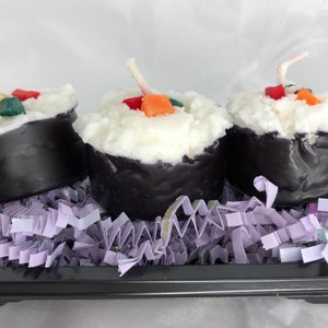 Sushi Candles, Handcrafted Makazushi, Fake Food, Funny Gift,  For Sushi Lovers, Unique Candles, tea lights