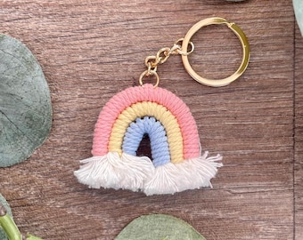 Macrame Rainbow Keyring Keychain | Rainbow gift lover | bag charm | birthday gift