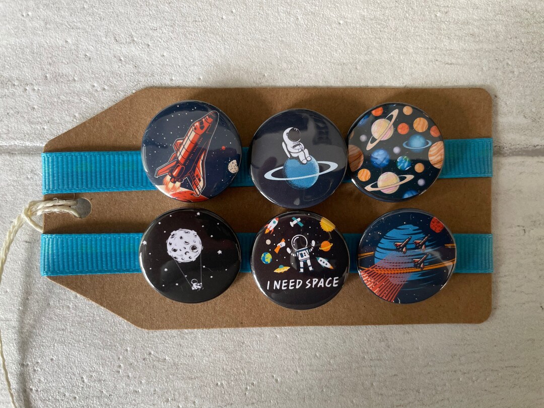 Space, Astronaut, Rocket, Planet - Button Pin Badge Set - Etsy