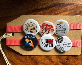 Frauenpower & Feminismus - Button Pin Anstecker Set