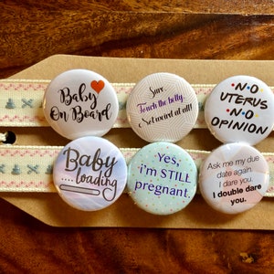 Schwangerschaft & Baby Shower - Button Pin Badge Set