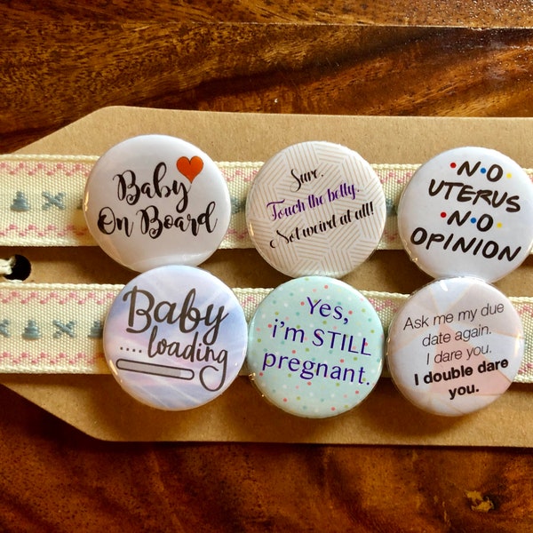 Pregnancy & Baby Shower - Button Pin Badge Set