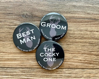 Personalised Stag Party - Pin Badge Set 45mm