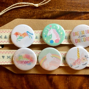 Unicorn - Button Pin Badge Set