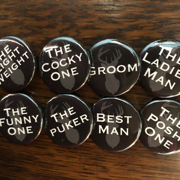 Personalised Stag Party - Pin Badge Set 25mm