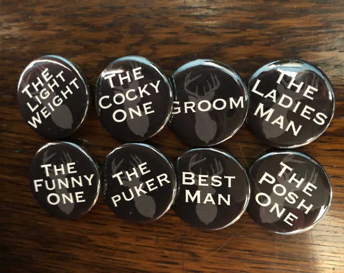 Personalised Stag Party Pin Badge Set 25mm - Etsy