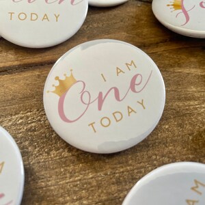 Kinderverjaardagsbadge, kleine prinses, sprookjesfeest, 1e 2e 3e 4e 5e 6e 7e 8e 9e 10e 11e 12e
