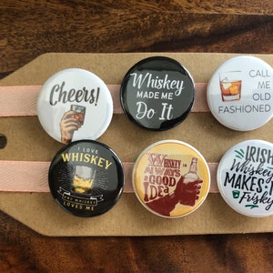 Whisky - Conjunto de insignias de pasador de botón