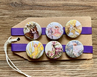Fairy, Fairies, Mythical, Folklore, Forest, Spirit, Pixie - Button Pin Badge Set