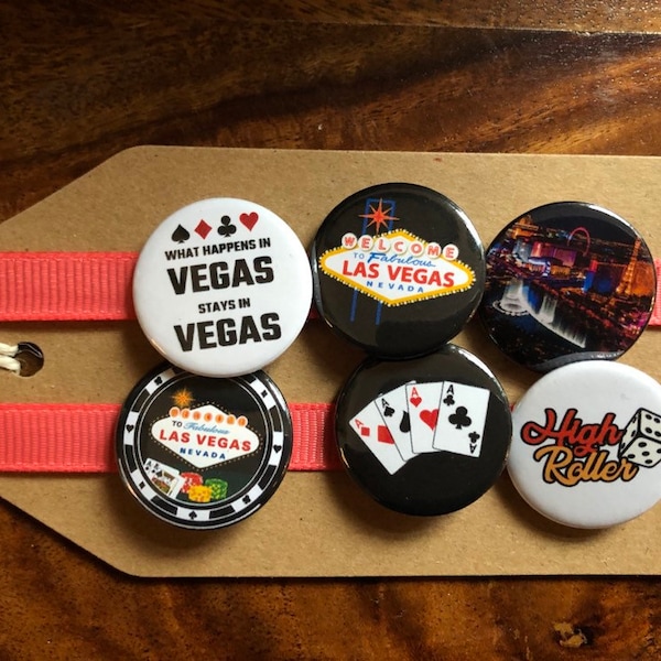 Casino de Las Vegas - Conjunto de insignias de pin de botón