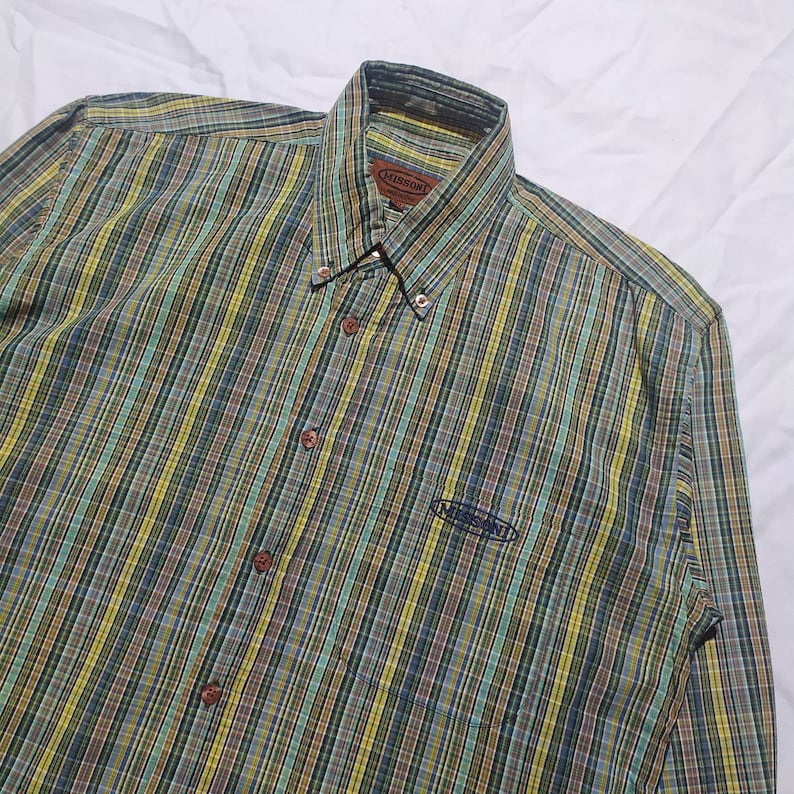 Vintage 90s Missoni button down shirt multi color size 50