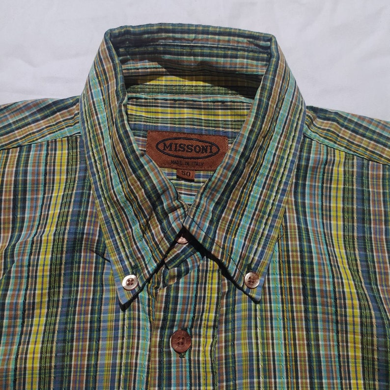 Vintage 90s Missoni button down shirt multi color size 50