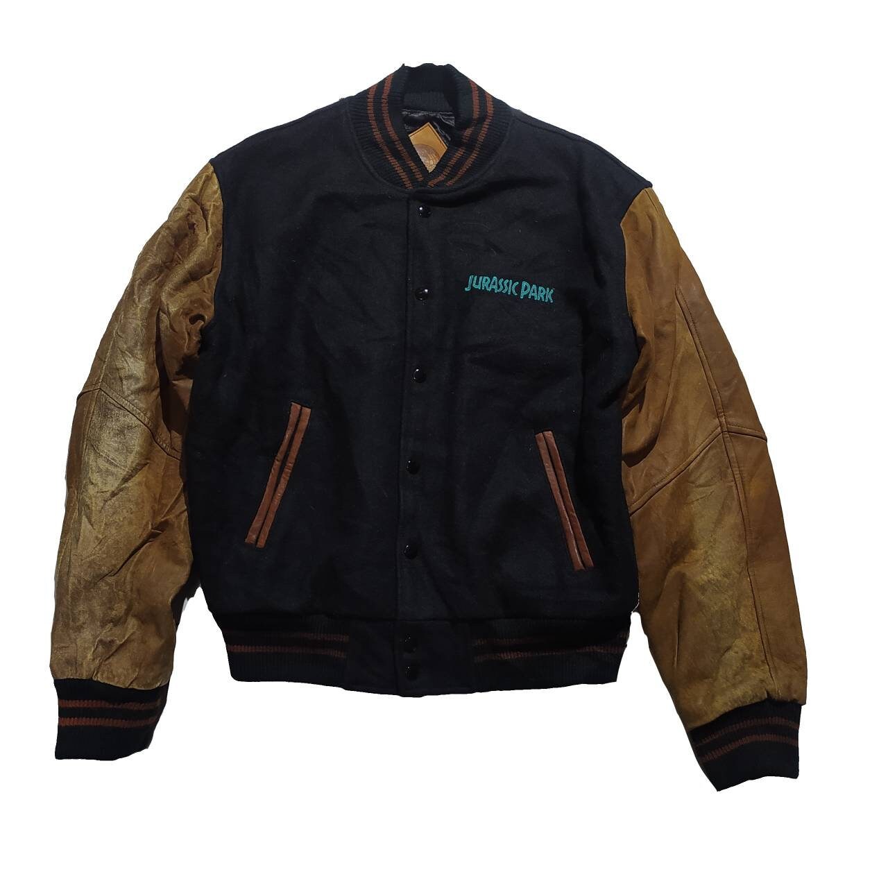 Universal studios Jurassic Park wool-leather varsity jacket | Etsy