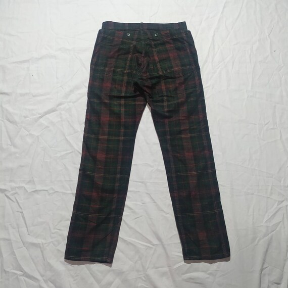 Final home Issey Miyake double knee tartan corduro