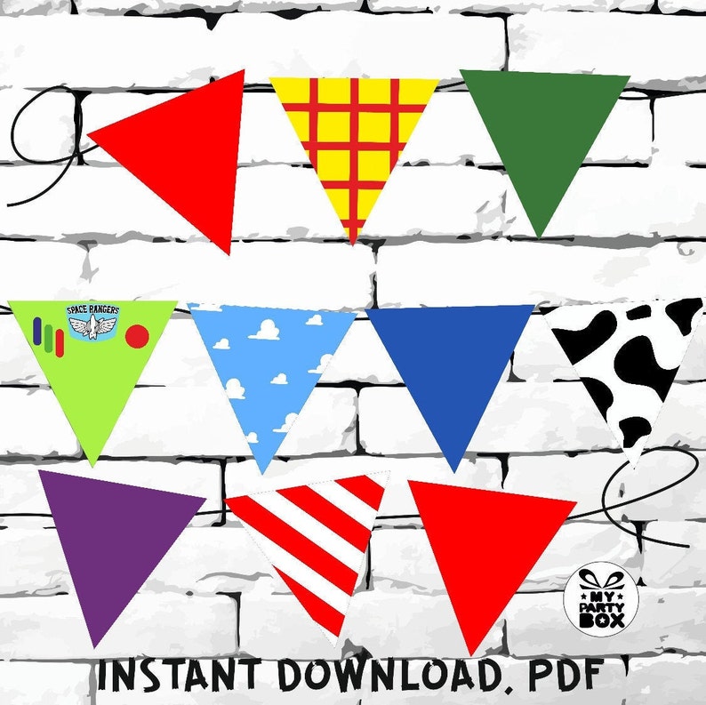 Toy banner decor Pennat banner Toy themed flag banner Etsy