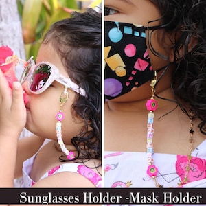 Personalize toddler glasses chain, girl glasses lanyard, sunglasses gold chain holder, glases holder straps, children glasses holder,