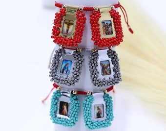 Bracelets scapulaires religieux, bracelets scapulaires réglables, bracelets catholiques, cadeau pour grand-mère, bracelet vierge Marie, cadeau de confirmation