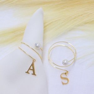 Set Hochzeit Perlen Serviettenringe, Erste Herbst Serviettenringe, Serviettenhalter, Herbst BrautParty Ideen, Sitzen Tisch Dekor, Gold Serviettenring Set