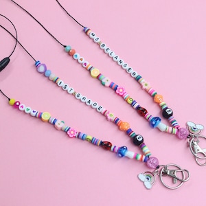 Namens-Lanyard, Perlen-Lehrer-Lanyard, Regenbogen-Fun-Lanyard, besonderes Geschenk für Lehrer, Badge-Kette, Badge-Halter, bunter Lanyard