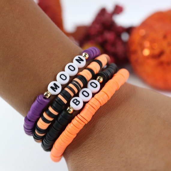 Custom Halloween Bead Name Bracelet Party Gift Favor for Girls