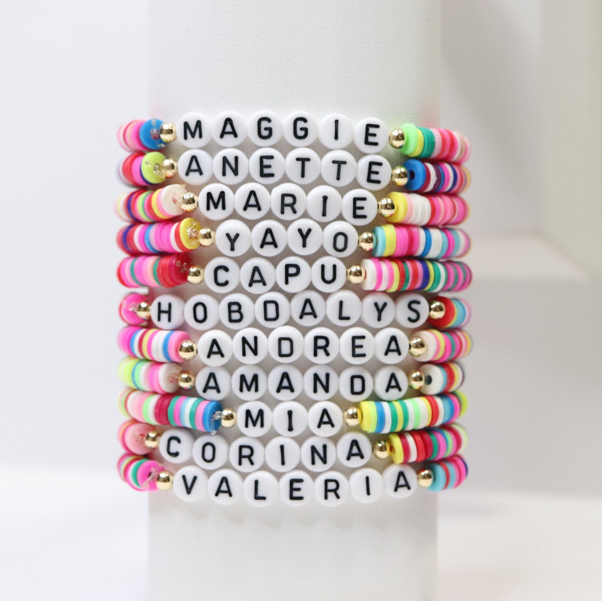Custom Bead Name Bracelet Rainbow Bracelet Toddler Bracelet Etsy