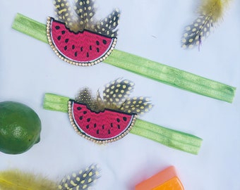 Mom and baby headbands, mommy and me headbands, beaded feather headband, adult headbands, nylon headband, fabric headbands for women