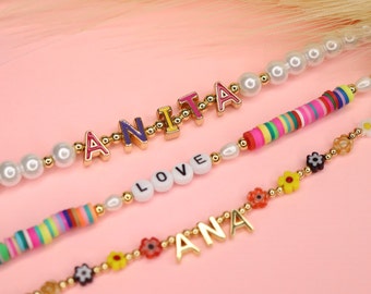 Sunshine smile Perle Collier Bracelet Kit pour Enfants Filles,Enfants  Bricolage Perles pour Bijoux Bracelet Colliers,Coloré Enfants Bricolage  Perles
