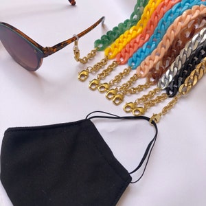 Personalize face mask chain, mask lanyard, mask chain holder, face mask holder straps, sunglass chain, face mask necklace,lightweight chain image 1