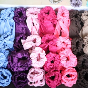 Scrunchie hair tie, skinny hair tie, elastic hair tie scrunchies, bow scrunchie, satin scrunchie, oversized scrunchie,bridesmaid gift party