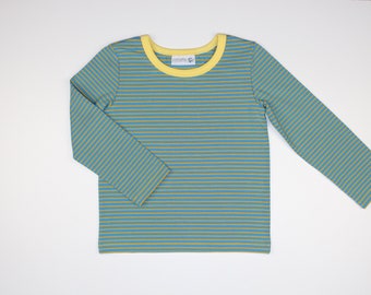 Sofortkauf, Langarmshirt "Finspång", blau gelber Pullover in schwedischen Farben, smalandkids