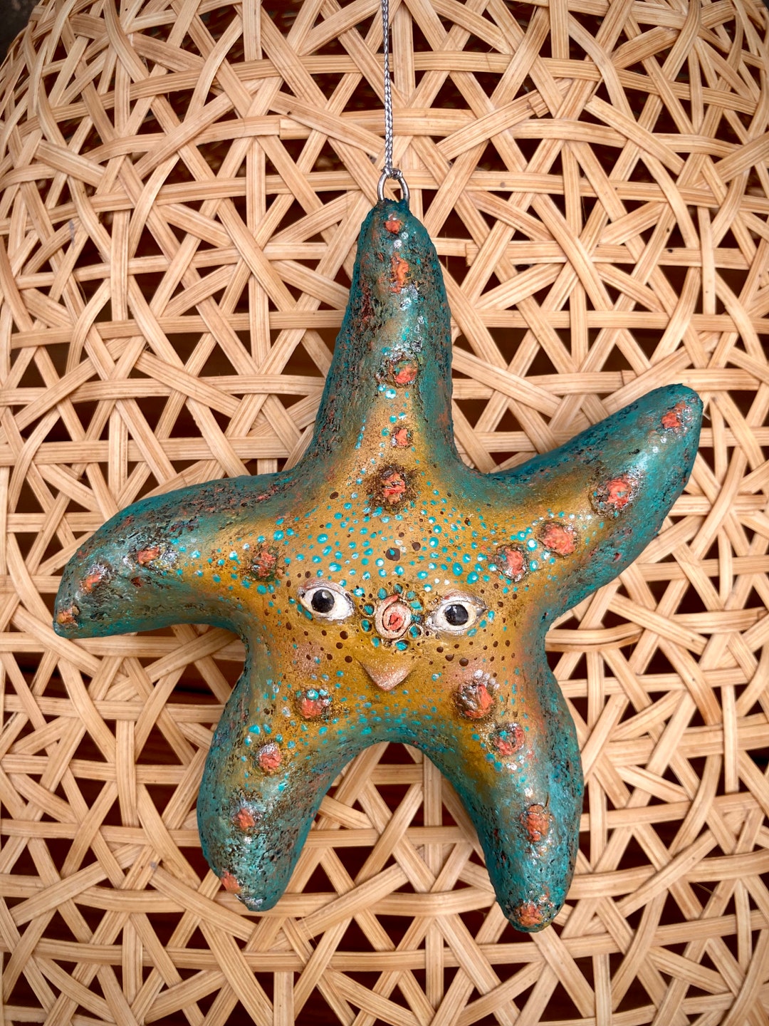 Paper Mache Starfish New Year and Christmas Tree Decoration Etsy