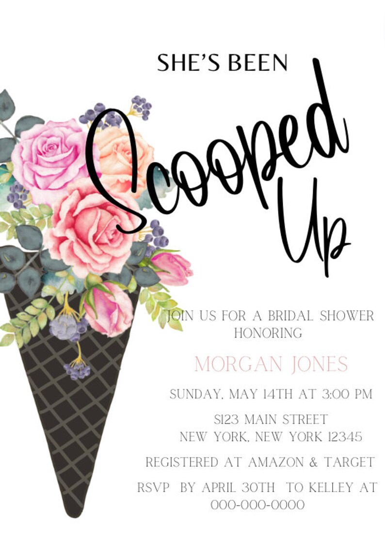 Shes Been Scooped up Bridal Shower Invitation Etsy