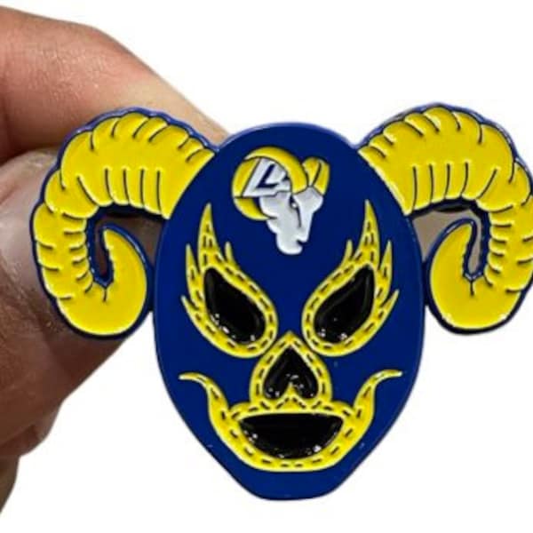 Rams Luchador Pin Black