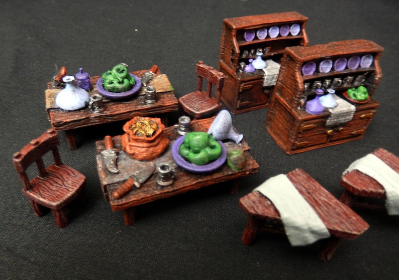 Bar/Cottage furniture set Tavern 28mm scale Dungeons and Etsy