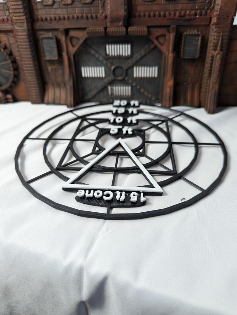 Spell area of effects markers and movement/distance measuring tools for use in tabletop games such as Dungeons and Dragons, or Pathfinder.
