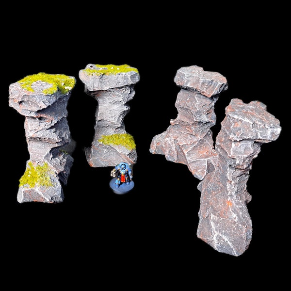 Handbemalte Felssäulen: Wargames Tabletop Gelände