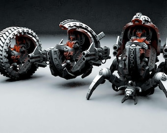 Tomb sentinel hover bike and doom wheel bike (Sci Fi resin miniatures)