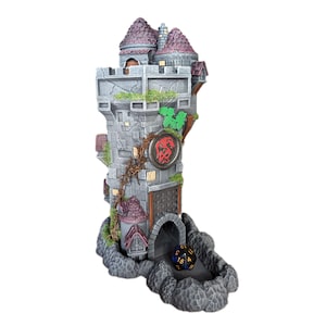 Torre de dados novedosa de magos envejecidos pintados a mano y almacenamiento de dados