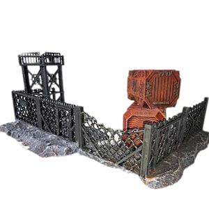 Chain Link Fence with Watch Tower: Wargame Terrain Diorama