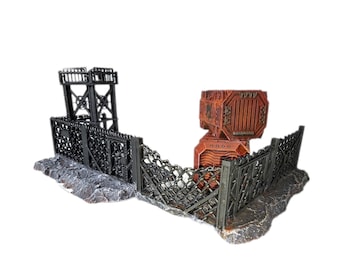 Recinzione a rete metallica con torre di guardia: diorama per wargame