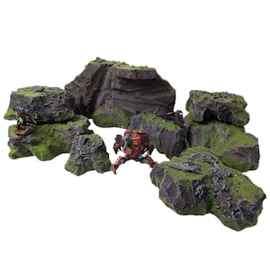 Rock Terrain Set Hand Painted Wargame Terrain And Scenery