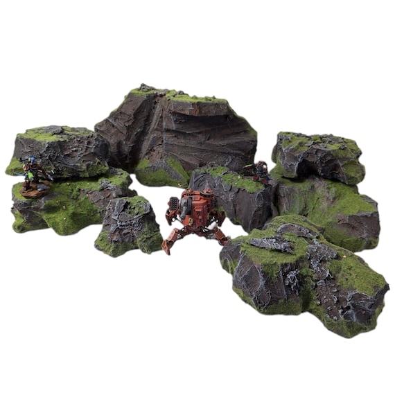Rock Terrain Set Hand Painted Wargame Terrain And Scenery