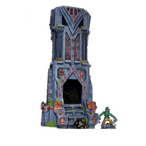 Dwarven Fortress Dice Tower | Dice Storage Compartment | Tabletop Terrain