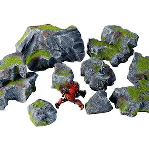 Rock Terrain Set Hand Painted Wargame Terrain And Scenery