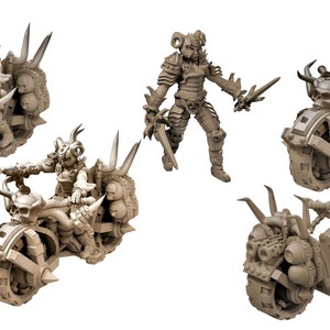 Infernal War Bike Resin Miniature (Dungeons and Dragons, Gaslands and wargames)