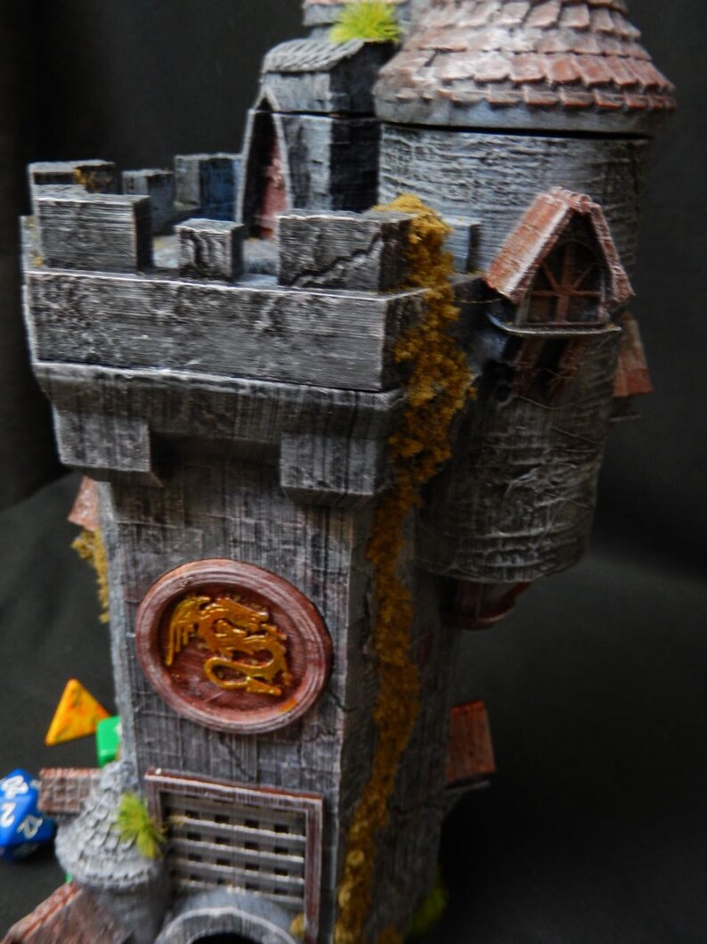 Aged Wizards Dice Tower Dice Storage dungeons and Dragons Etsy