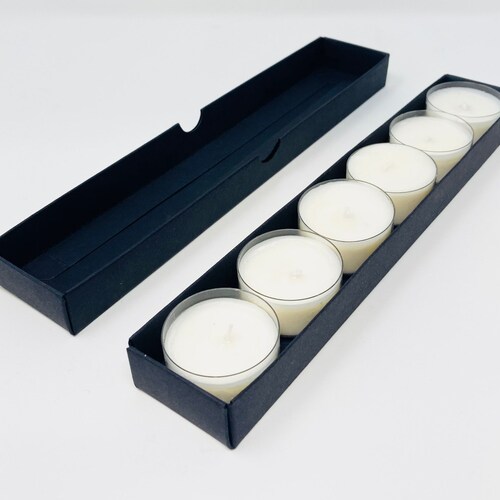 Gift Box 4 X Votive Candles Black Etsy