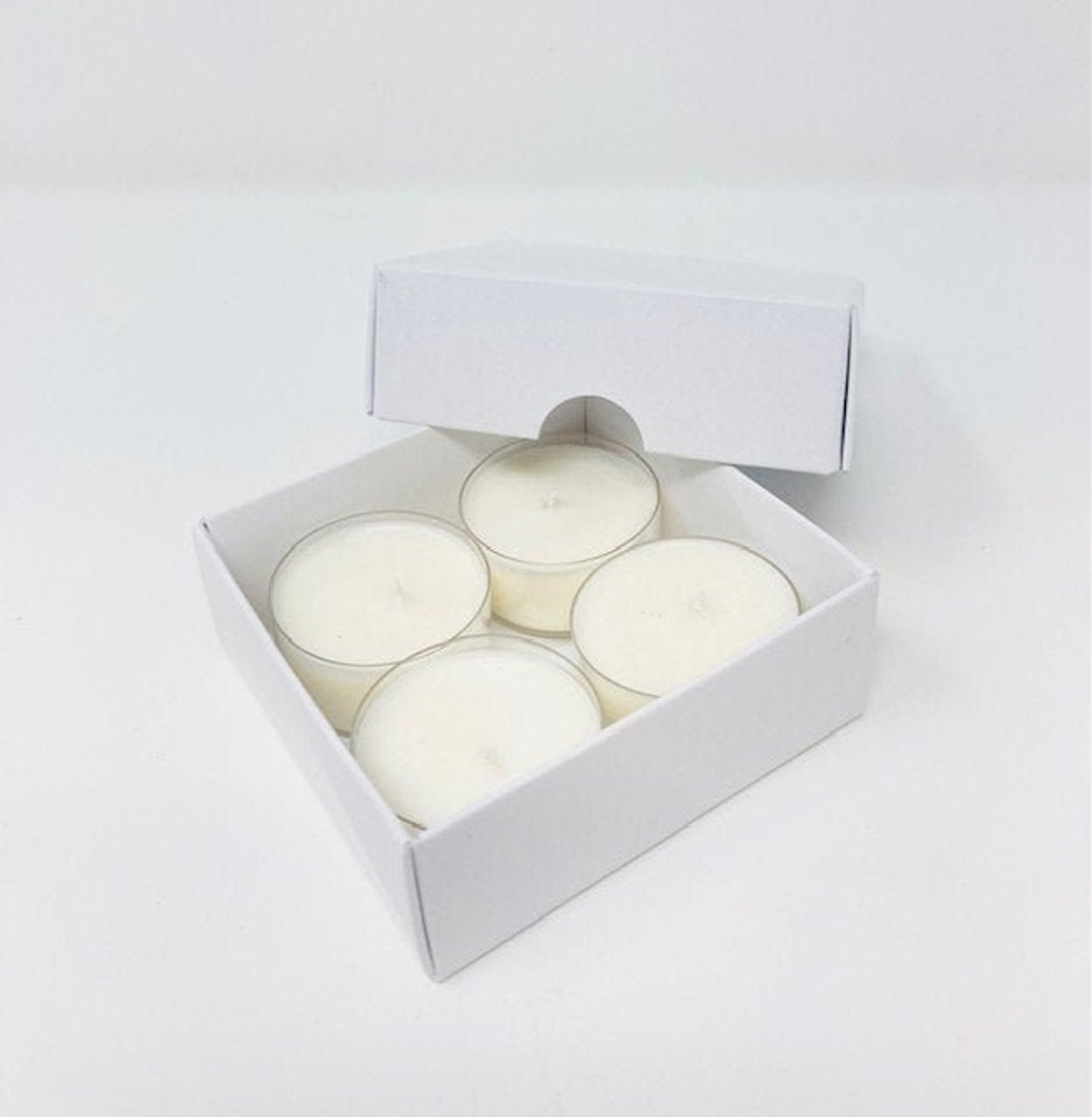 Tealight Candle Box for 4 Tealights White 10 Boxes Etsy UK